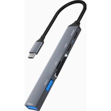 Hype Store NR24 6in1 Type-C Hub Dock USB 3.0 5gbps Veri Aktarımı Kart Okuyucu 100W Pd Cep Telefonu Şarj Aleti