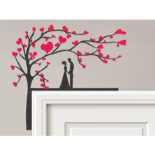 MisterionStudio Aşk Ağacı Kapı Üstü Dekoru – Kalpli Dallar Romantik Duvar Süsü