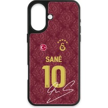 iPhone 16 Uyumlu Galatasaray Leroy Sane 3. Forma Imzalı Cam Lisanslı Telefon Kılıfı