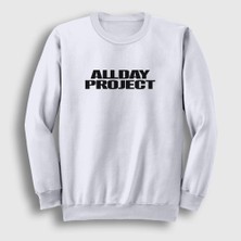 Presmono Unisex Beyaz Logo K-Pop Allday Project Sweatshirt