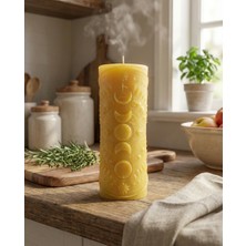 Raw Home Ay Döngüsü Ritüel Mum – Mandalina Kokulu | El Yapımı Soya Wax Silindir Dekoratif Tasarım Mum
