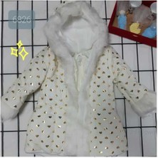 Minik Prenseslere Kürklü Kalpli Beyaz Kız Mont Kaban Tuhfetower