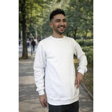 Luxic Core Erkek Beyaz Sweatshirt | Hediyelik Şık ve Sade Tasarım, Günlük Kombinlere Uygun, Rahat Kalıp
