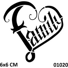 Airbrush Tattoo Family Aile Sembolü Yapışkanlı Stencil Süsleme ve Boyama Kalıbı
