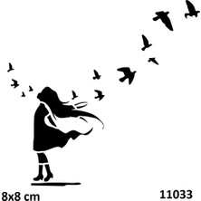 Airbrush Tattoo Özgürlük ve Kuşlar Yapışkanlı Stencil Süsleme ve Boyama Kalıbı