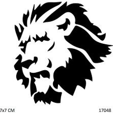 Airbrush Tattoo Yaşlı Aslan Yapışkanlı Stencil Süsleme ve Boyama Kalıbı