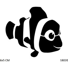 Airbrush Tattoo Mutlu Balık Yapışkanlı Stencil Süsleme ve Boyama Kalıbı