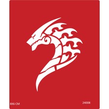 Airbrush Tattoo Tribal Ejderha Yapışkanlı Stencil Süsleme ve Boyama Kalıbı