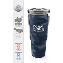 Coral High Kamuflaj Desenli Pipetli ve Direkt Içim Çelik Termos 900 ml 38742