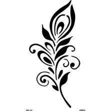 Airbrush Tattoo Çiçek Motifi Yapışkanlı Stencil Süsleme ve Boyama Kalıbı