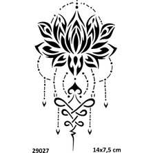 Airbrush Tattoo Zarif Lotus Yapışkanlı Stencil Süsleme ve Boyama Kalıbı Stencil Kalıp