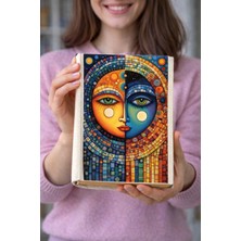 hg home&game Renkli Yüz Temalı Bez Kitap Kılıfı – Baskılı Kumaş Kitap Kabı, Kitap Koruyucu Model1