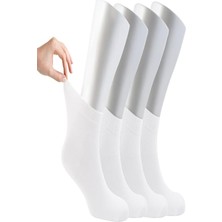 Ozzy Socks Kadın 4 Çift Bambu Lastiksiz Sıkmayan Diabetik Bilek Çorap