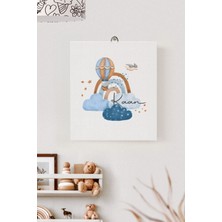 Lilabio Isme Özel Çocuk Odası Kanvas Tablo Balon (17X21 Cm)