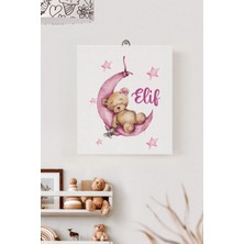 Lilabio Isme Özel Çocuk Odası Kanvas Tablo Ayıcık (17X21 Cm)