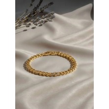 Nora Vıp 14 K Şık Taşlı Gurmet Zincir Kadın Bileklik Gold