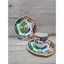 Konyax Türk Kahve Seti 6 Kişilik Çift Desenli Hybrıd6