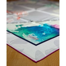 Vavelli Gölge Desen Mor Beyaz Twill Ipek Eşarp