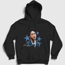 Presmono Unisex Siyah Stars Kim Seok Jin Bts Kapüşonlu Sweatshirt