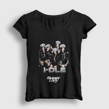 Presmono Kadın Siyah Super Lady I Dle Gidle T-Shirt