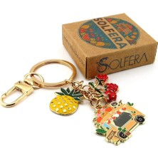 Solfera Meyve Kamyoneti Ananas Çilek Yaz Çanta Süsü Charm Metal Anahtarlık KY161