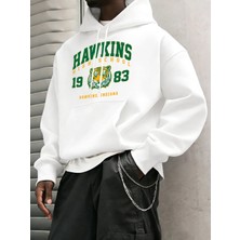Hawkins Lisesi 1983 Baskılı Erkek Hoody Moda Sıcak Kapüşonlular Polar Hip Hop Spor Giyim Cep