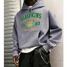 Hawkins Lisesi 1983 Baskılı Erkek Hoody Moda Sıcak Kapüşonlular Polar Hip Hop Spor Giyim Cep