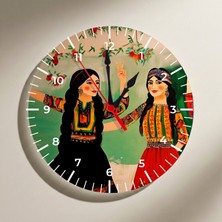 Zerya Jin Jiyan Azadi Yöresel Kadın Tasarımlı Duvar Saati