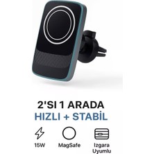 Azurtech 5W Magsafe Uyumlu Kablosuz Araç Içi Telefon Tutucu 3A Hızlı Şarj Havalandırma
