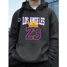 Los Angeles 23 Baskı Erkek Kapüşonlular Sonbahar Cepli Tişörtler Temel Polar Sıcak Büyük Bede