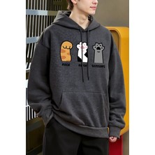 Taş Kağıt Makas Kedi Pençeleri Tasarım Erkekler Hoody Cep Rahat Kapüşonlular Moda Sonbahar Ka