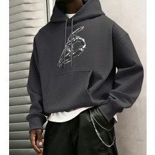 Ok Jest Yaratıcı Baskılar Erkek Temel Kapüşonlular Moda Günlük Uzun Kollu Bol Retro Kazaklar