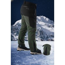 Snowmount Erkek Siyah Haki Outdoor Su İtici Rüzgar Geçirmez Kışlık Pantolon