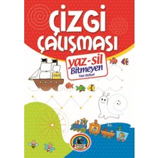 Karatay Çocuk Yayınları Yaz-Sil Çizgi Çalışması Bitmeyen Yazı Defteri+Tahta Kalm