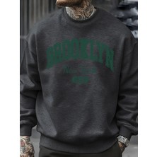 Brooklyn New York 1898 Baskılar Kazak Sonbahar Erkek Giysileri Polar Moda Kazak Rahat Bisikle