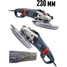 İYİSİYOK Professional Açılı Taşlama Makinesi 230 Mm, Kickback-Stop Özellikli Başlangıç Akımı Sınırlaması, Titreşim Sönümleyici Sap, Karton Kutuda) Spral