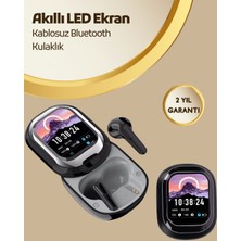 Epilons Akıllı Ekranlı Bluetooth 5.4 Kablosuz Kulaklık – Dokunmatik Ve Şarj Kutulu