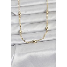 HERŞEYBURDAMODA cm 14K Gold Renk Damla Topçuklu Zincir Model 60 cm Kadın Kolye