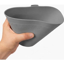 Badem10 (1 Adet) Koyu Gri Renk Kırılmaz Esnek Plastik Balkon Saksısı 12 cm Orkide Genel Kullanım Saksı