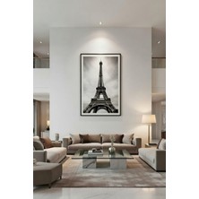 Safir Design Lüks Siyah ve Beyaz Eyfel Kulesi Duvar Sanatı | Modern Çerçeveli Tablo