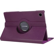 Olinea Newface Galaxy Tab A11 360 Tablet Deri Kılıf - Mürdüm