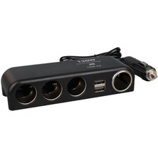 Olesson 1525 12-24V Çift Usb'lı 120W 80CM Kablolu 4'lü Araç Çakmak Çoklayıcı
