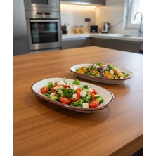  porselen kayık tabak 2'li ve 4'lü setler halinde sunumluk hediyelik