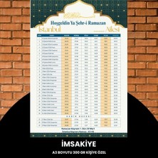 Navlu Store Ramazan Imsakiyesi - 300 gr - A3 Boyut Kişiye Özel Isimli & Logolu 1 Adet Sarı