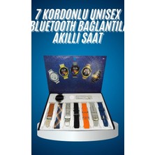 Unısex Yuvarlak Ekranlı 7 Kordonlu Akıllı Saat Gps Destekli Çoklu Kordon Seçeneği