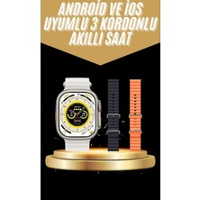 Yeni Nesil 3 Kordonlu Kol Saati 49 mm Amoled Ekran Akıllı Saat