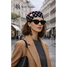 Handmade Betty Bands -Kadın Kumaş Docker Şapka – Modern Denizci Model, Bordo-Lacivert Şehir Stili Şapka