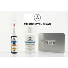 COLORGUARD Mercedes-Benz 197 Obsidyen Siyahı Rötuş Seti - 2 si 1 Arada İğne ve Fırça Uçlu Şişe, Solüsyon ve Rötuş Çeliği