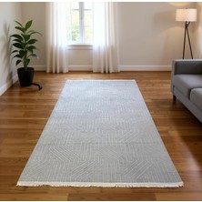 Bademli Halı Lüx Kaymaz Taban Dekoratif Halı 9027 Gri