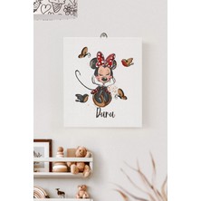 Lilabio Isme Özel Çocuk Odası Kanvas Tablo Minnie (17X21 Cm)